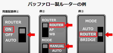 バッファロー製ルーターの例